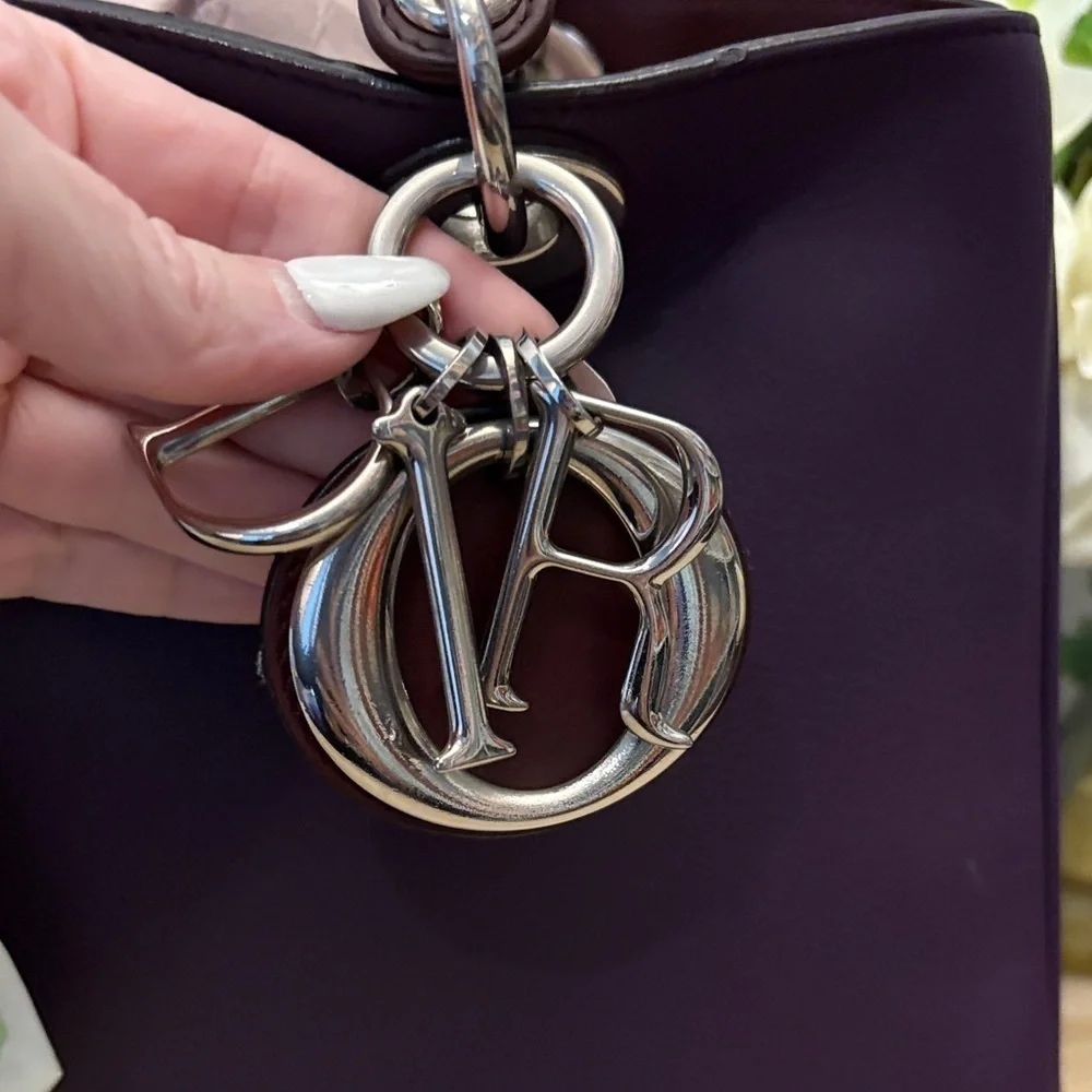 Beautiful Dior Tri-color Handbag with Crossbody Strap (medium) EUC with COA